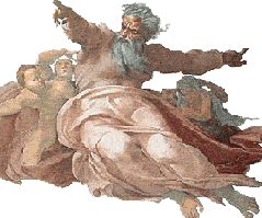 [God, presumeably just before he is about to say "Don't make me come down there!&quot
Detail from The Creation of the Stars and Planets
Michaelangelo - Sistine Chapel]