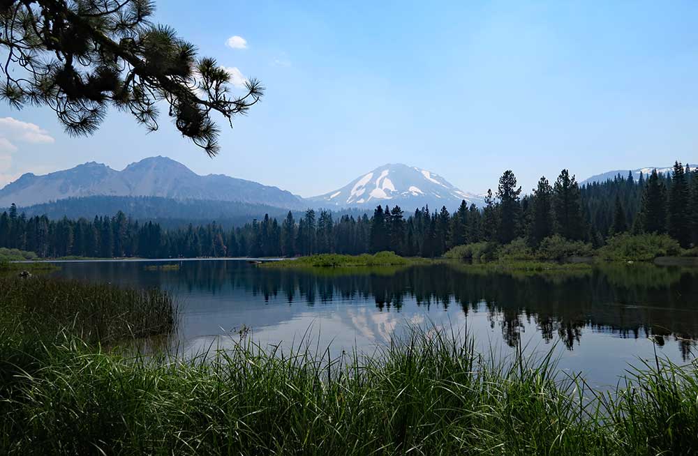 Chaos Crags and Lassen Peak from Manzanita Lake