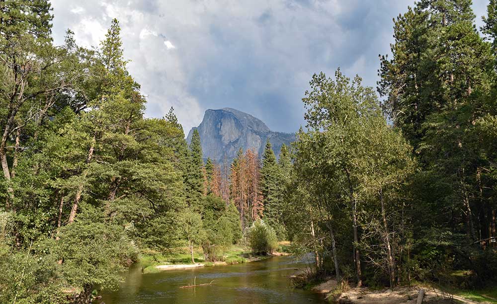 Half Dome and Merced River from Sentinel Bridge