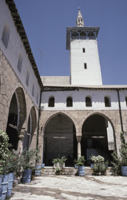 Courtyard and minaret.