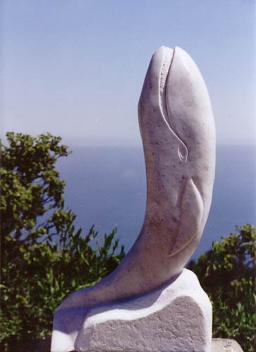 Breaching Grey Whale installed Big Sur, California.Ventana Inn