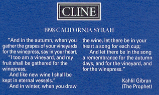 California Syrah back label
