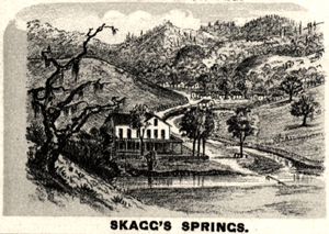1877 view of hotel and Skaggs Springs valley