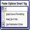 Paste Options Smart Tag
