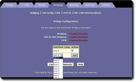 Broadmax Bridging Menu