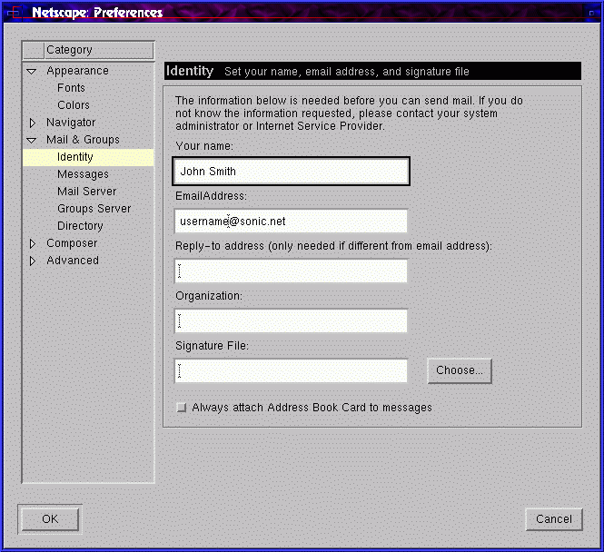 Communicator: Mail & Groups: Identity