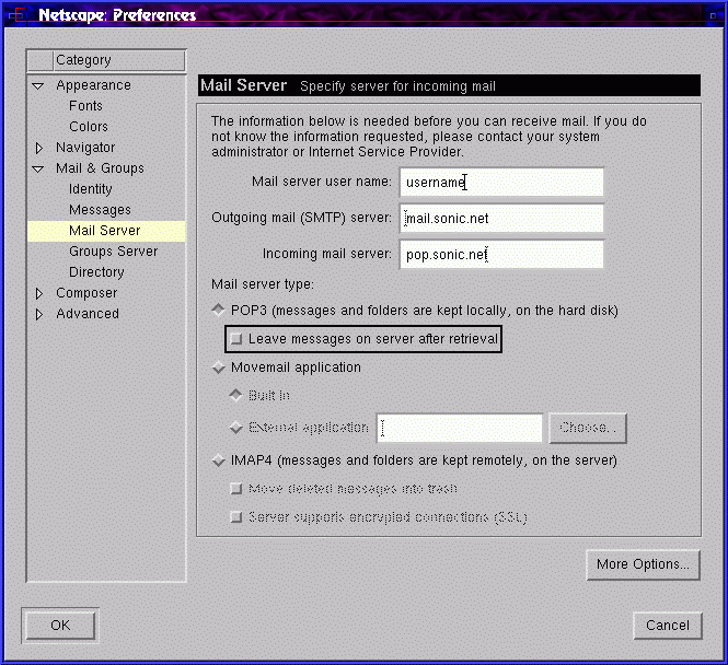 Communicator: Mail & Groups: Mail Server