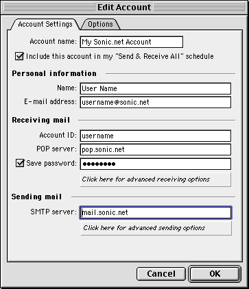 Edit Account Settings manually.