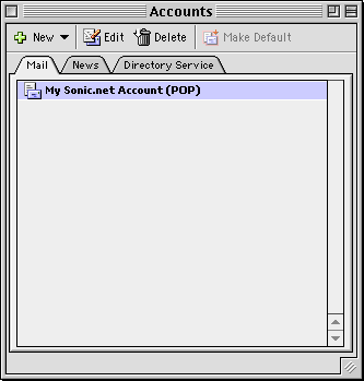 Outlook Express 5 accounts window