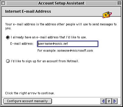 Enter your Sonic.net e-mail address.
