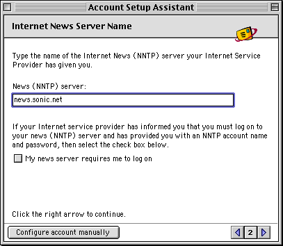 Enter the NNTP server name.