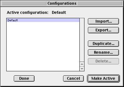 Select Default and press Make Active