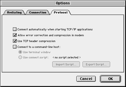 Protocol Options in Remote Access.