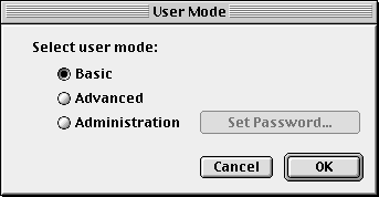 Choose the Administration mode and press OK.