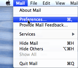 Select Mail, then Preferences