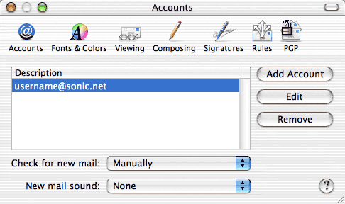 Click the Edit button to edit your account settings.