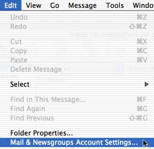 Click on "Edit," and select "Mail & Newsgroups Account Settings"