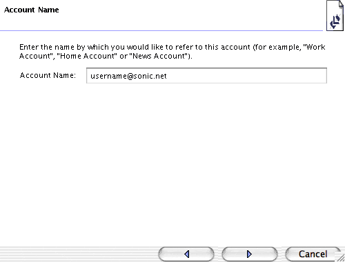 Enter a name for this group of account settings in the space provided.