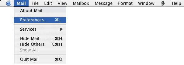 Select Mail, then Preferences