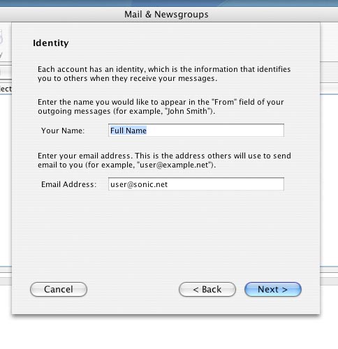 Provide name and email address