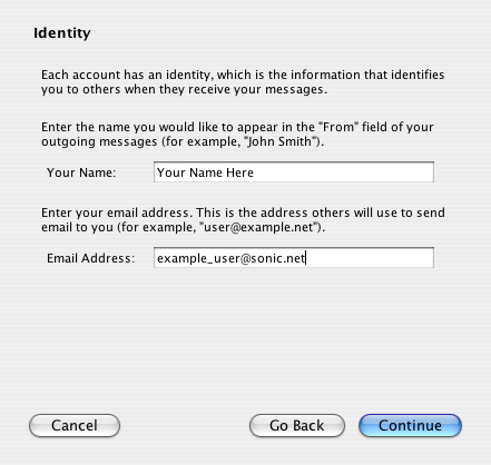 Provide name and email address