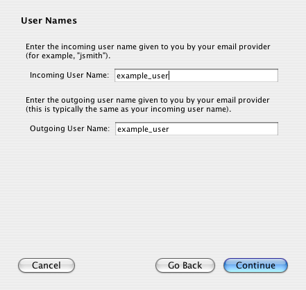 Provide your user name