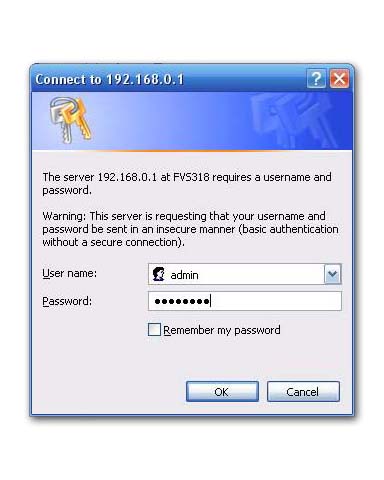admin and password