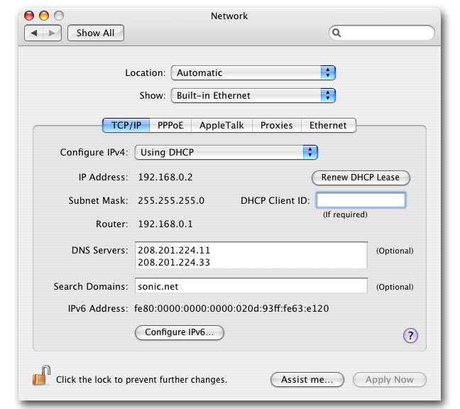Select Using DHCP