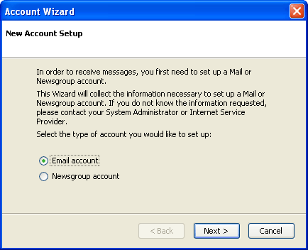 Select Email Account