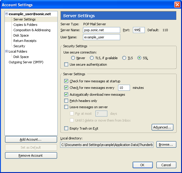 Server Settings Server Settings