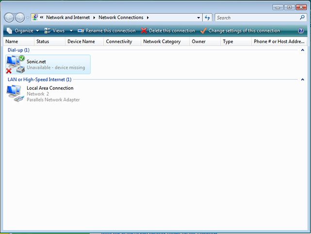 Open your Sonic.net Connection