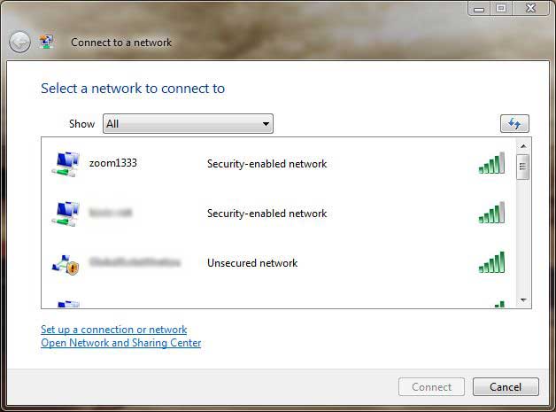 Connec to a wireless network