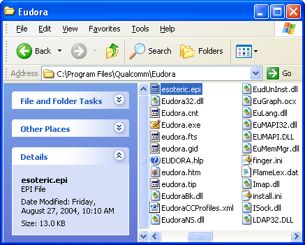 copy esoteric.epi to your install folder
