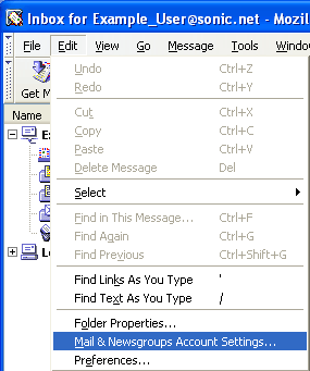 Edit -> Mail Settings