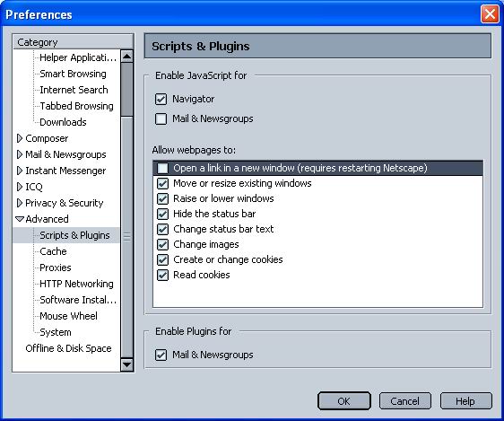 Disable Popups