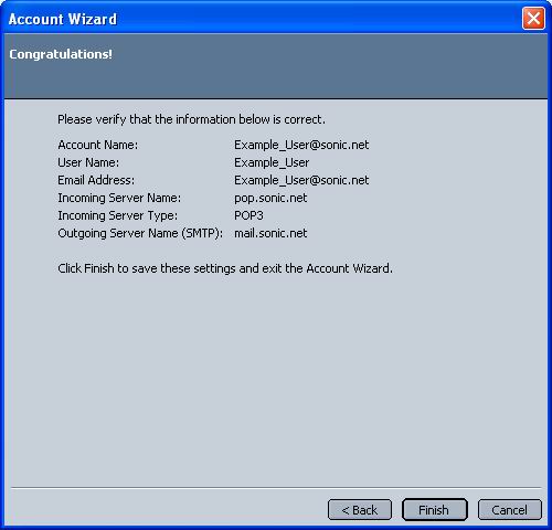 Confirm Settings