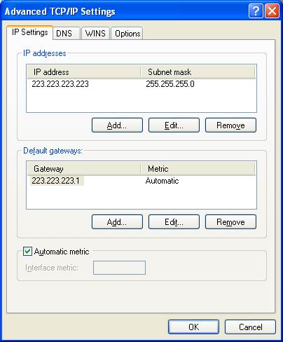 General TCP/IP Properties