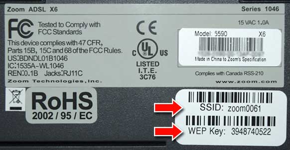 SSID and WEP Key