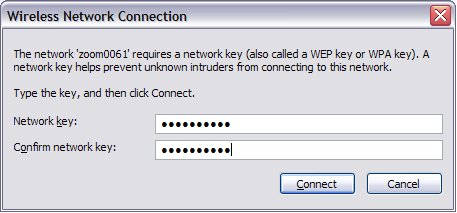 Enter your Zoom's WEP Key