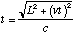 L'/c or sqrt(L^2 + (vt)^2)/c