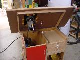 Bobino's Router Table, lifted table, left view