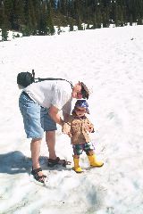 playing in the snow