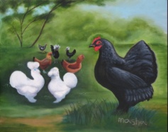 Michelle's pet chickens