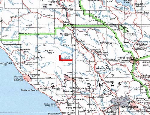 Lake Sonoma Area Map