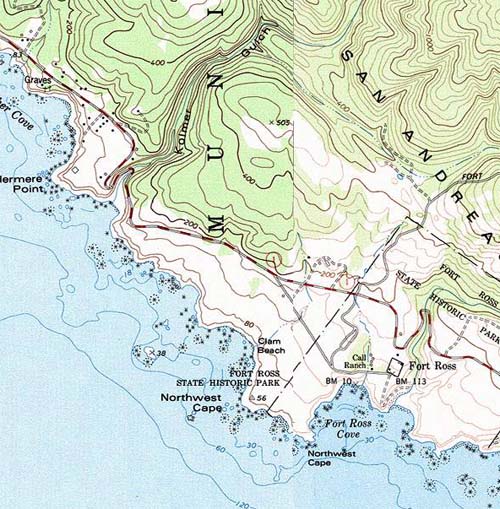 Area Map of Fort Ross