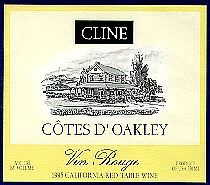 Cotes d' Oakley-Vin Rouge Wine Label