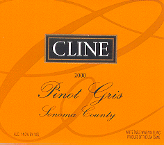 2000 Pinot Gris wine label