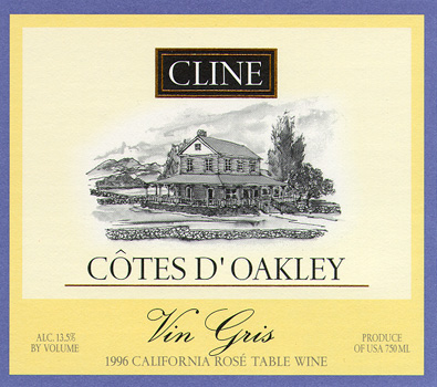 Cotes D' Oakely-Vin Gris Wine Label