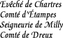[Diocese of Chartres
Countship of Etampes
Seigneury of Milly
Countship of Dreux]