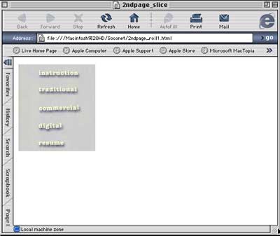 Set of rollovers in browser